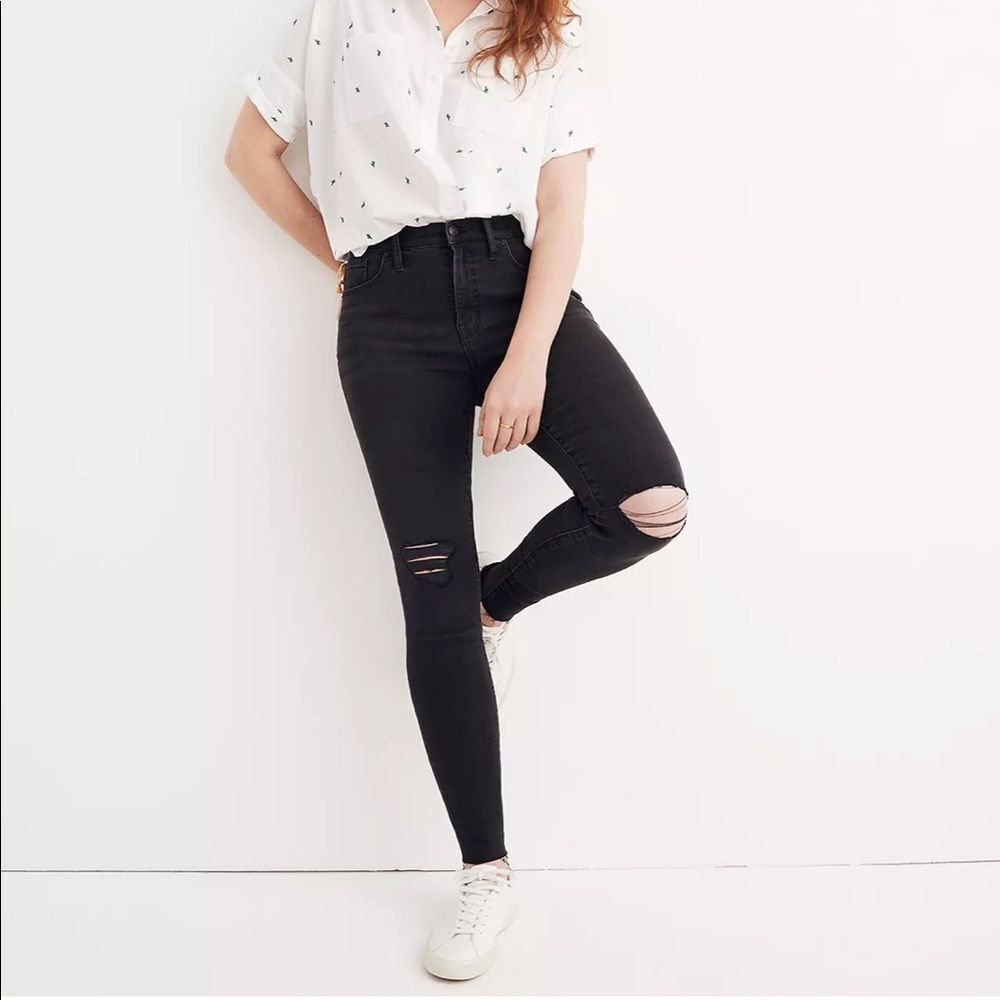 Madewell 9" Mid-Rise Skinny Jean in Black Sea Size 27